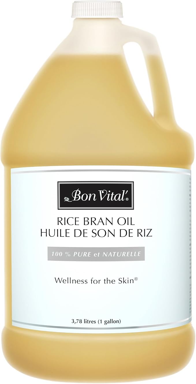 Bon Vital' Rice Bran Oil, 100% Pure and Cold Pressed Carrier Oils by BonVital