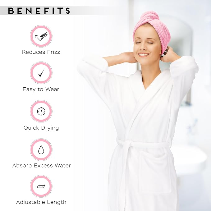SimpleField 2 Pack Microfiber Hair Towel Wrap - Image 4