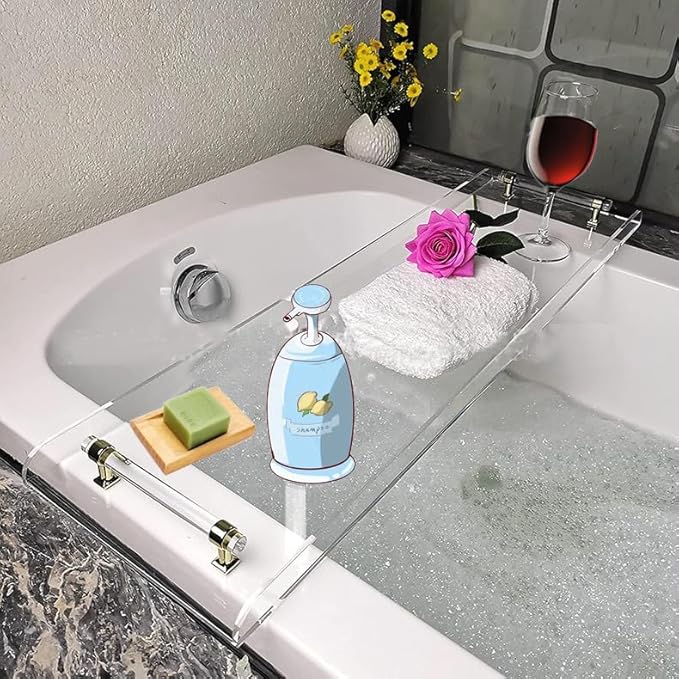 WANLIAN 33-Inch Luxury Bathtub Caddy Tray by WANLIAN