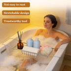 Cabilock Stainless Steel Expandable Bathtub Tray, Chrome Polished Telescopic - Image 8