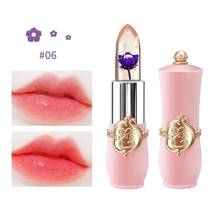 BestLand 3 Pcs/Set Flower Jelly Lipstick Set Temperature Change Moisturizer - Image 4