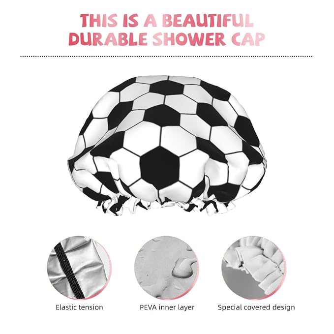 Sport Football Pattern Shower Cap - Image 4