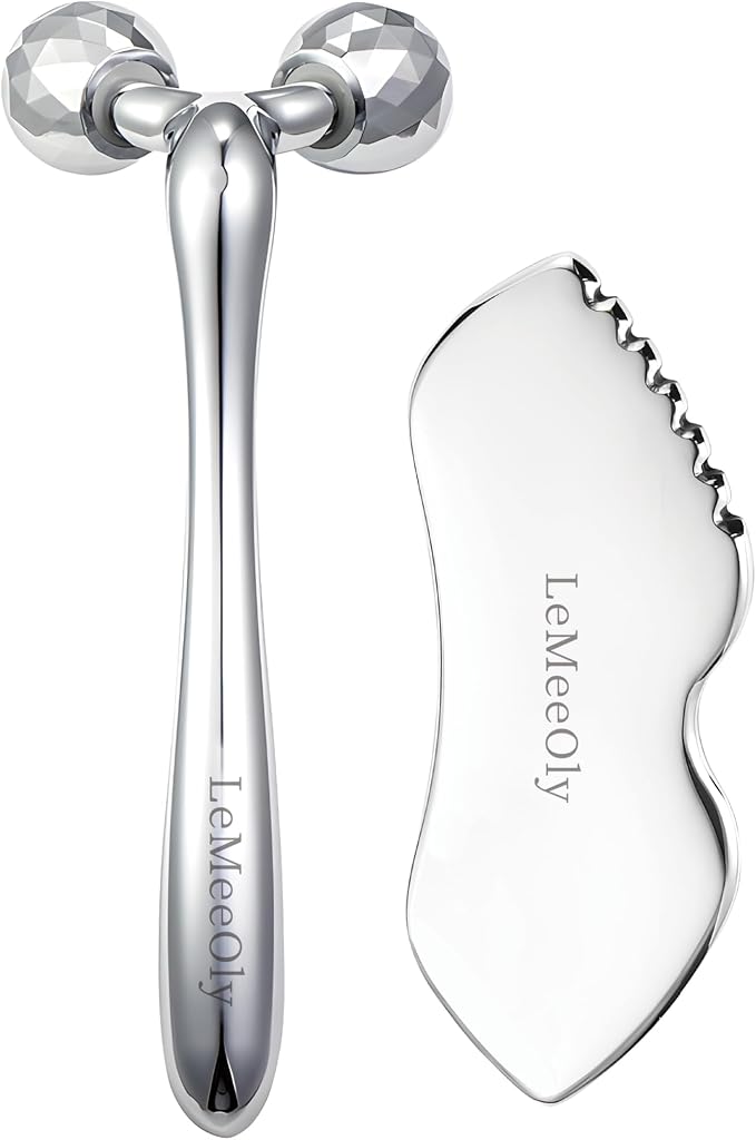 LeMeeOly Stainless Steel Gua Sha Facial Tools Metal GuaSha Tool by LeMeeOly