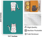 2PCS Cute Cat Kitchen Towels, Cat Themed Gifts Reusable Absorbent Waffle Weave - Image 2