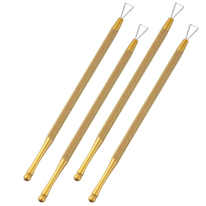 Beavorty Stainless Steel Nail Spatula and Triangle Cuticle Pusher Set 5.12 Inch by Beavorty