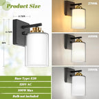 Set of 2 Wall Sconces for Bathroom, Modern Vanity Light Fixtures, Farmhouse - Image 6