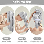 SUNLAND Microfiber Hair Towels Anti Frizz Hair Drying Towel Super Absorbent - Image 5