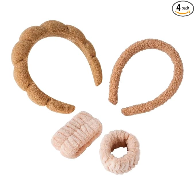 2Pcs Spa Headband for Washing Face & 1 Pair Wristband Set by Mr.Tuber