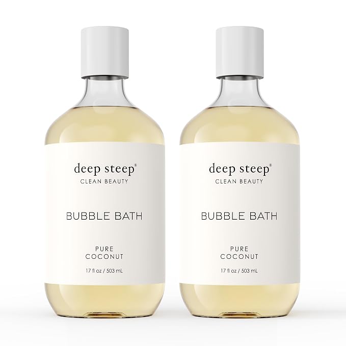 Deep Steep Bubble Bath, Pure Coconut 17 oz – Hypoallergenic, Clinically Tested by DeepSteep