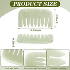 Geiserailie 2 Pcs Jade Combs Esthetician Supplies Massage Stone Hair Gua Sha - Image 2