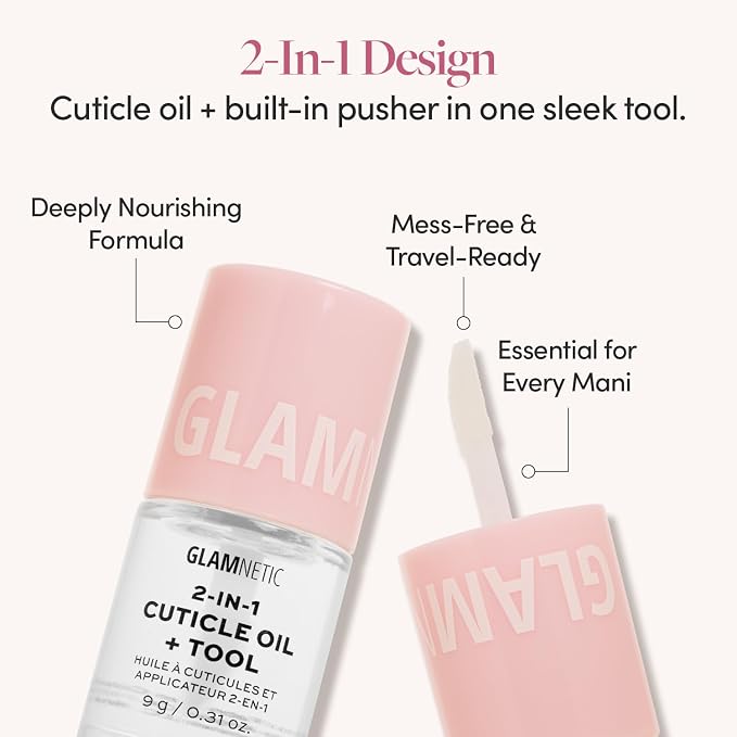 Glamnetic 2-in-1 Cuticle Oil | Nourishing Cuticle Serum & Cuticle Pusher - Image 2