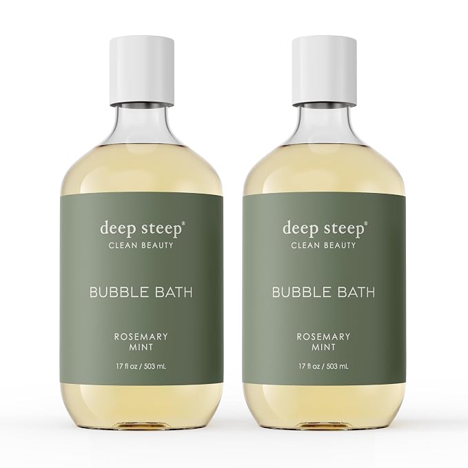 Deep Steep Bubble Bath, Rosemary Mint 17 oz – Hypoallergenic, Clinically Tested by DeepSteep