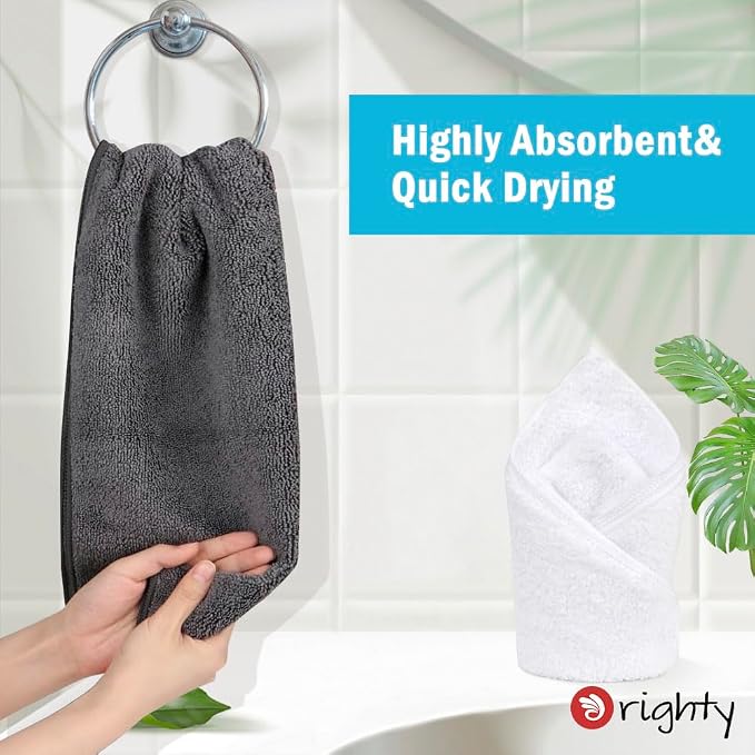 Orighty 6-Pack Grey Hand Towels - Image 3