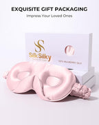SilkSilky 100% 22 Momme Mulberry Silk Sleep Mask – Upgraded 3D Contoured Eye - Image 8