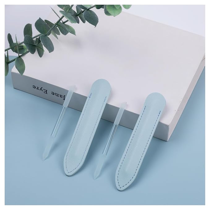2 Pcs Transparent White Glass Cuticle Pusher Tool - Image 3