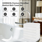 HOMEXCEL 6 Pack Bath Towel Set, Microfiber Ultra Soft Highly Absorbent Bath - Image 4