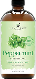 Handcraft Blends Peppermint Essential Oil in Glass Bottle – Huge 16 Fl Oz – by HandcraftBlends