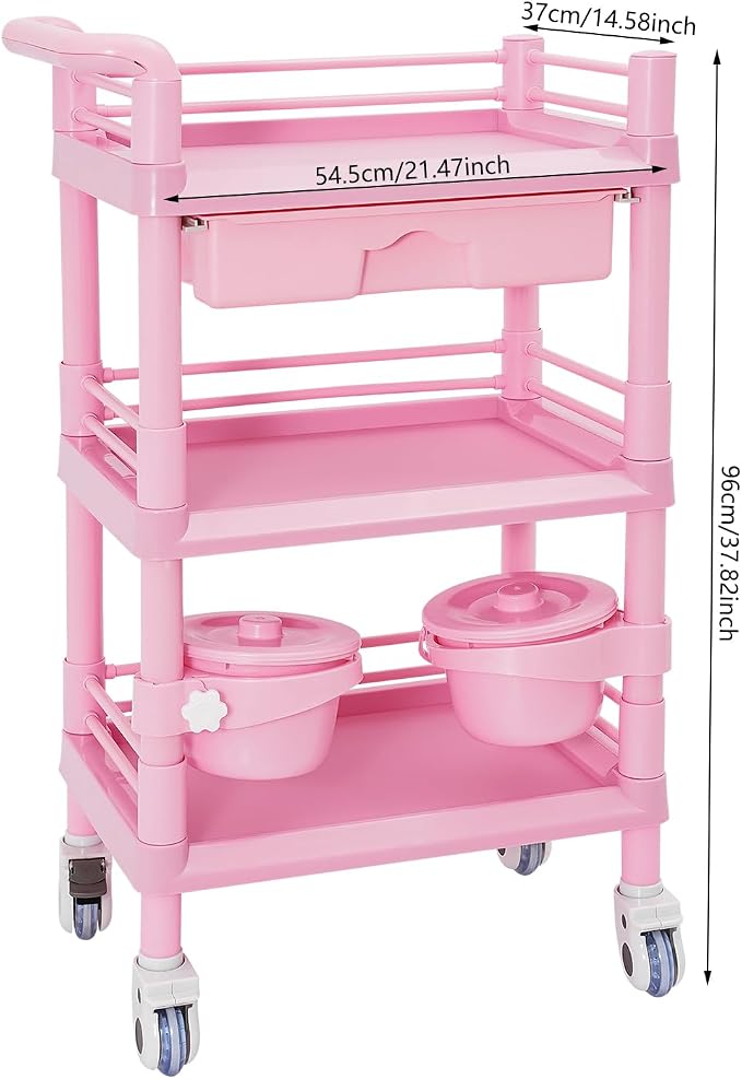 Salon Storage Cart, 3 Tier Rolling Beauty Organizer - Image 2
