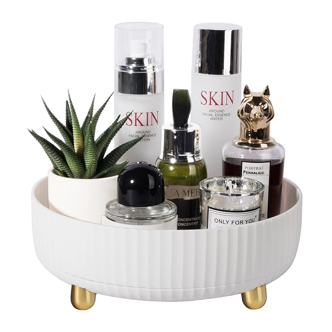 Anyoifax Makeup Perfume Organizer Tray 360 Degree Rotating Lazy Susan Skincare by Anyoifax