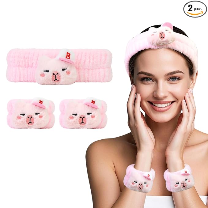 Kawaii Spa Headband and Wristband Set by FLYINGMAGE