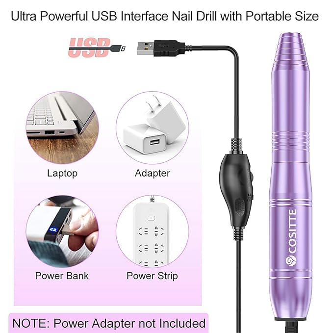 COSITTE Electric Nail Drill, USB Electric Nail Drill Machine - Image 2