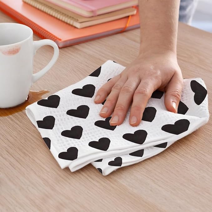 2PCS Cute Heart Love Home Sweet Home Valentine's Kitchen Towels, Valentines Day - Image 5