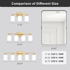 FonmYim Gold Bathroom Light Fixtures, 5-Light Modern Vanity Light Over Mirror - Image 4