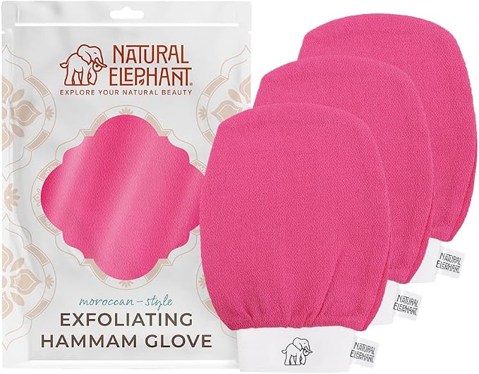 Natural Elephant Exfoliating Hammam Glove | Authentic Moroccan Kessa Body Scrub by NaturalElephant