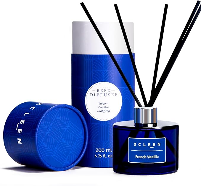 Xcleen Reed Diffuser Set, 6.7Oz French Vanilla Scented Oil Diffuser by Xcleen