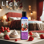 Lick Strawberries and Cream Flavored Massage Oil – Romantic, Body Safe - Image 3