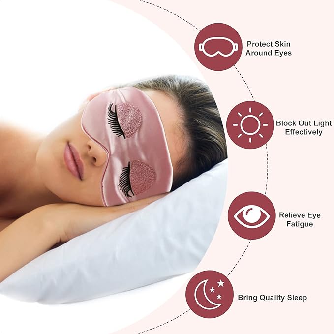Sleep Mask, Ulbemoll Silk Eye Mask Satin Blindfold Smooth Soft Breathable - Image 5