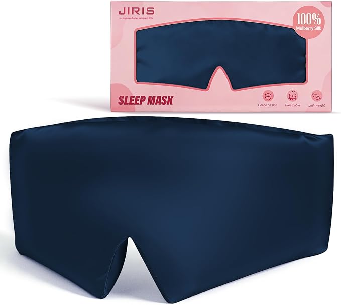 Silk Sleep Eye Mask for Side Sleeper Men Women, Eye Mask Sleeping 100% 22 Momme by JIRIS