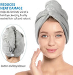 ForPro Professional Collection Premium Microfiber Hair Towel Wrap, Cool Grey + - Image 2