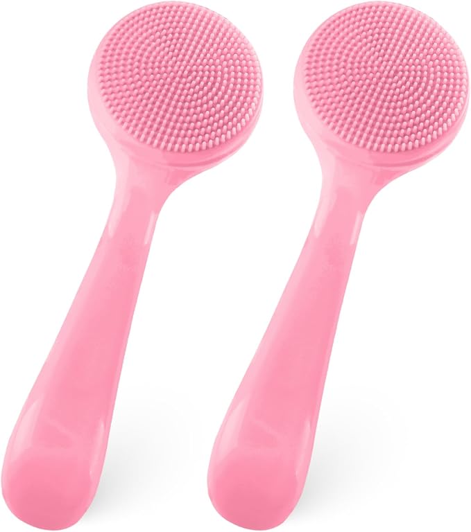 2Pack Silicone Face Brush Manual Face Scrub Brush Soft Facial Brushes by DIVINA+VITAE