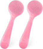 2Pack Silicone Face Brush Manual Face Scrub Brush Soft Facial Brushes by DIVINA+VITAE
