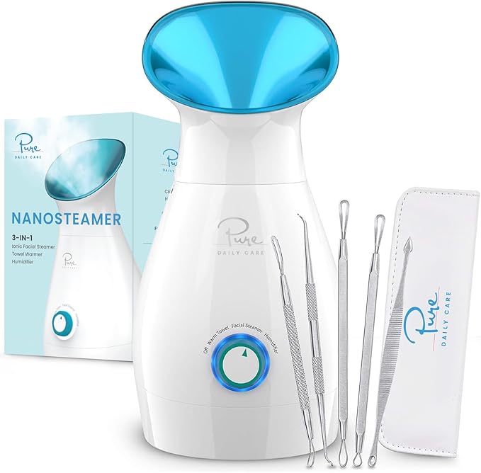 Pure Daily Care NanoSteamer Large 3-in-1 Nano Ionic Facial Steamer by PureDailyCare
