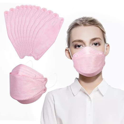 Borje KN95 Face Masks for Adults 50 Pack, 5-Ply Pink Disposable Face Mask - Image 4