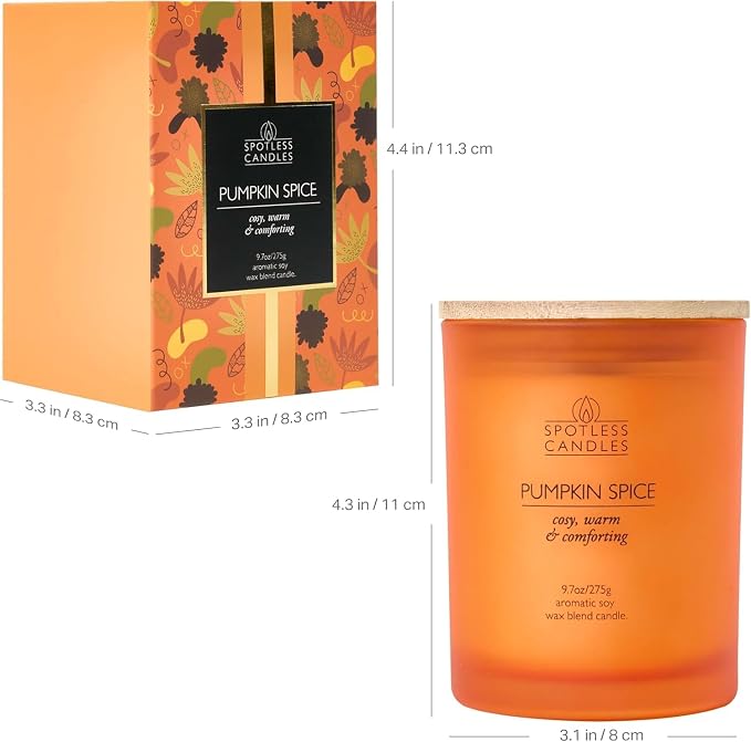 Pumpkin Spice Candle 9.7 oz: 55 Hrs Burn Time - Image 9