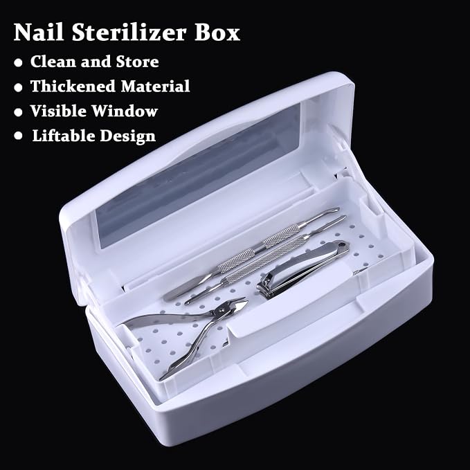 Nail Tool Sterilizer Box Plastic Disinfectant Container - Image 2