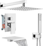 Midanya Shower System with Tub Spout, Bathtub Shower Faucet Set with Square by Midanya