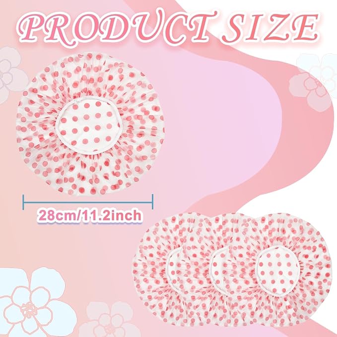 18Pcs Plastic Shower Caps for Women Waterproof Bath Caps Bathing Hair Cap - Image 2