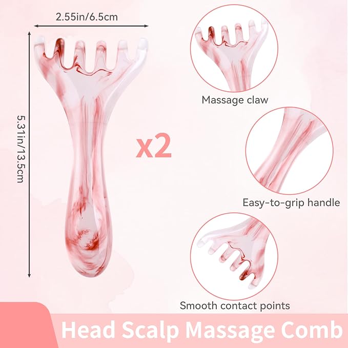 2 Pcs Head Massager Scalp Massager Tool, Six Claw Massage Comb - Image 2