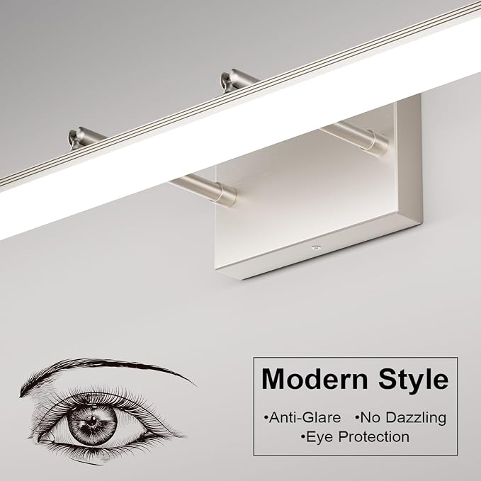 Aipsun 48inch Brushed Nickel Bathroom Llight Fixtures LED Vanity Light - Image 4