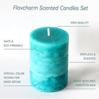 Pillar Candles Ocean Breeze Scented 3x4 inch Aqua Green Candle Clean Burning - Image 3