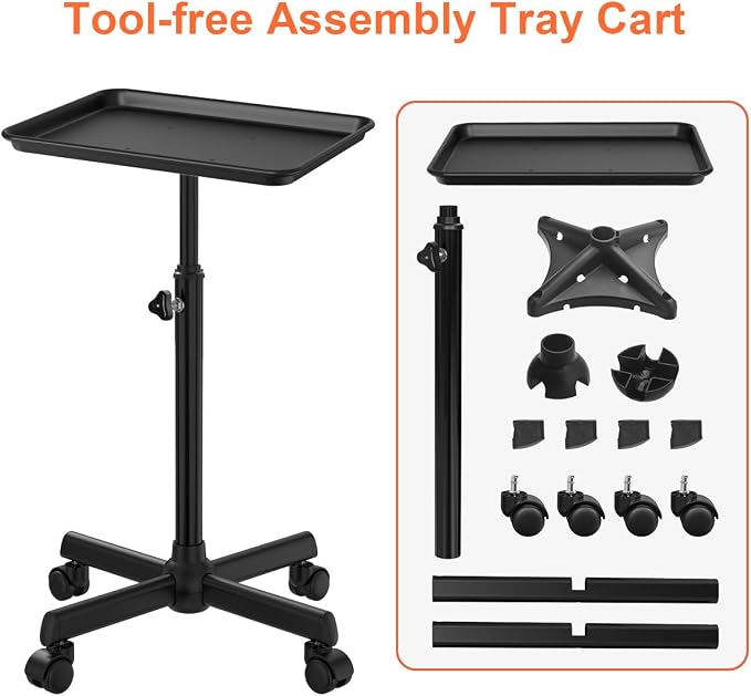 Salon Tray Cart Tattoo Tray Rolling Cart, Service Rolling Tray, Height - Image 7