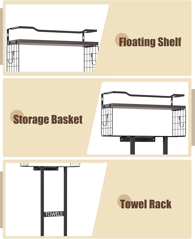 Large Towel Rack & Bathroom Towel Holder - Image 3