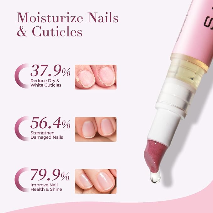 Ceramic Cuticle Pusher & Oil Pen, 2ml Rose/Lavender/Fragrance Free Scented Nail - Image 3