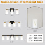 5-Light Bathroom Light Fixtures, Modern Vanity Lights, Living Room, E26 Base - Image 5