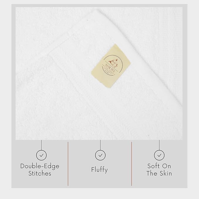 Medium Bath Towels Bulk Set of 12 – 100% Cotton Terry – 24" x 48" – Quick Dry - Image 8