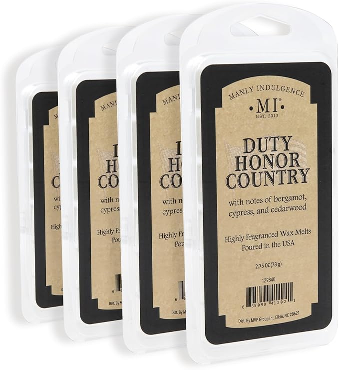 Manly Indulgence Duty Honor Country Scented Wax Melts, Wax Melt Warmer Cubes by ManlyIndulgence